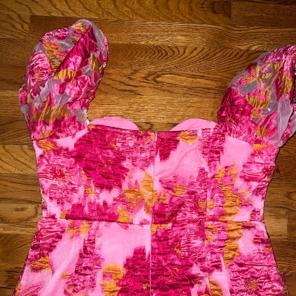 Lulu's Pink and Orange Floral Dress - Picture 5 of 6